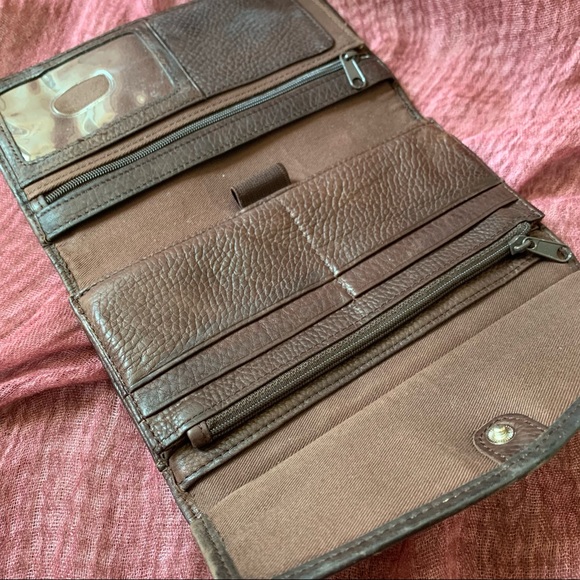 FOSSIL Brown Leather Wallet Billfold - Picture 6 of 7